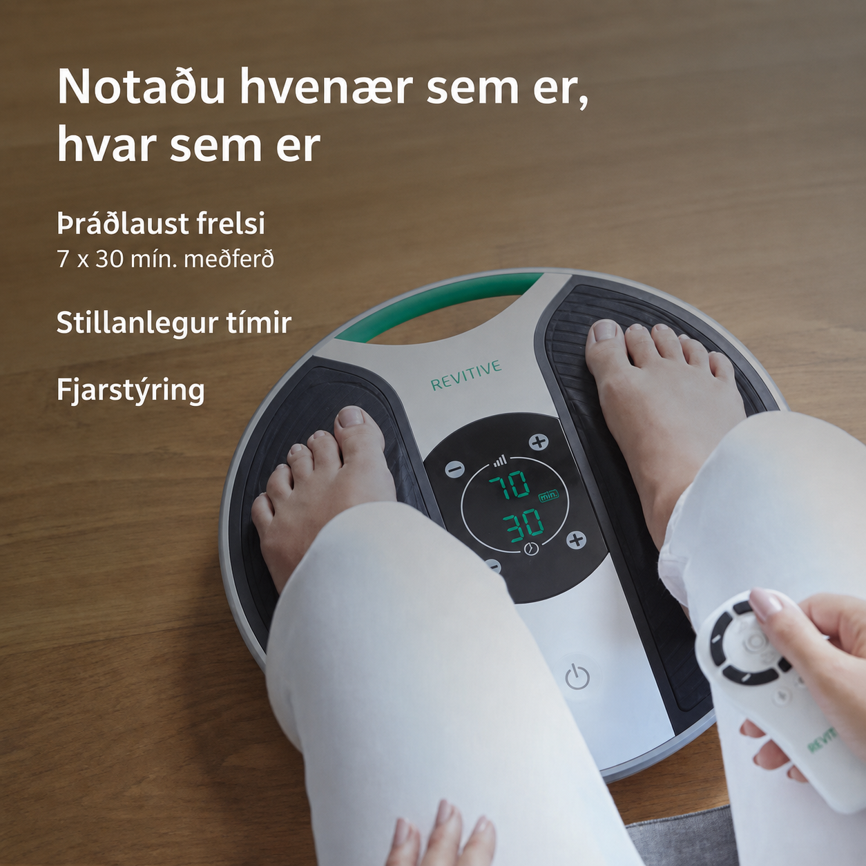 NÝTT Revitive Medic® – Klínískt sannreyndur blóðrásarörvi – Lyfjalaus lindrun við verkjum og eymslum í fótleggjum og líkama