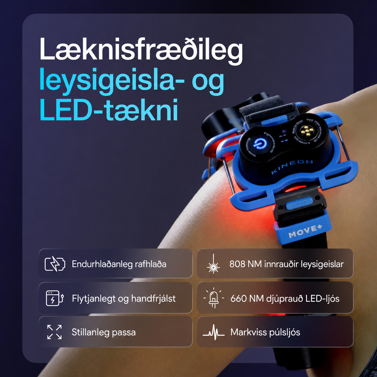 MOVE+ LED-ljós og leysir