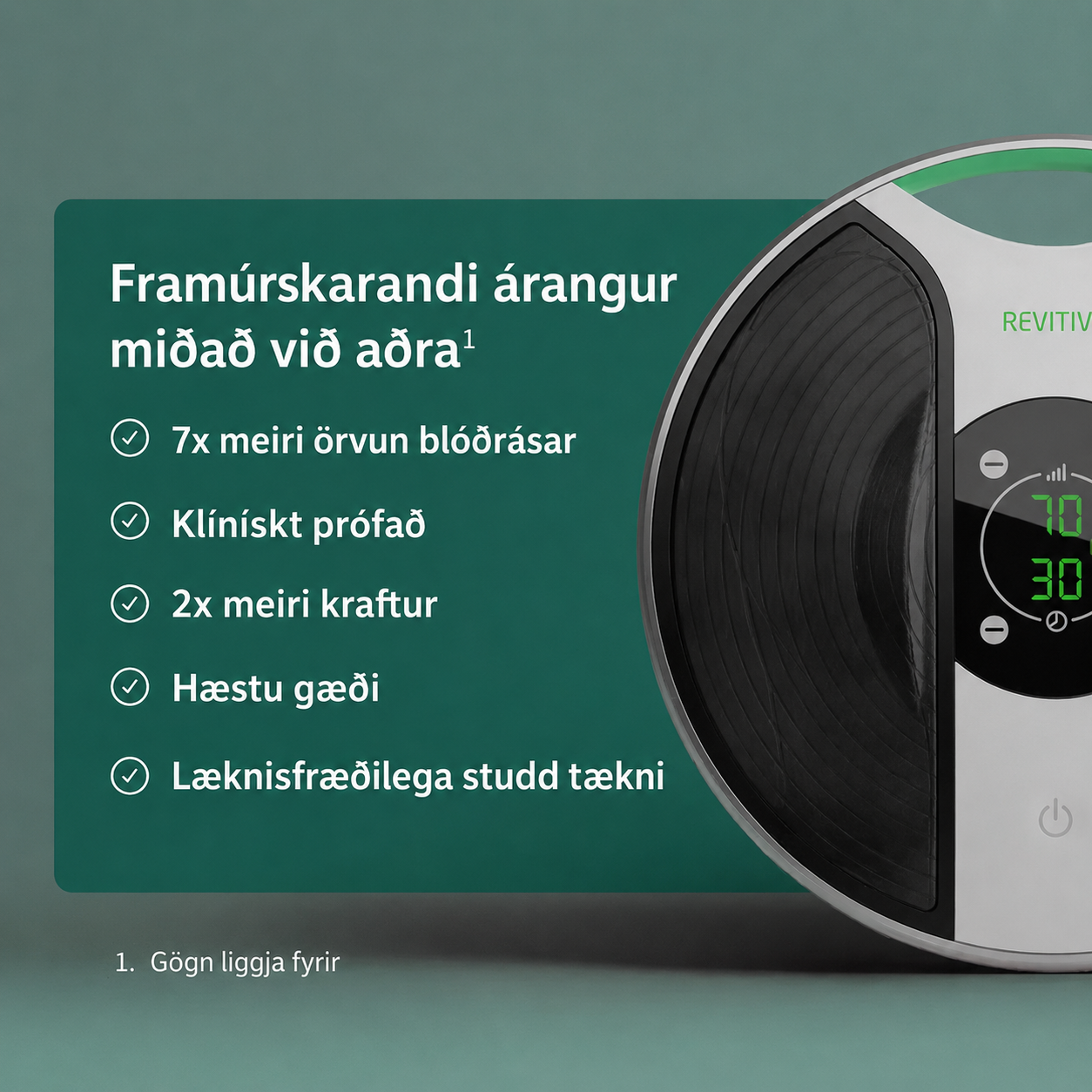 NÝTT Revitive Medic® – Klínískt sannreyndur blóðrásarörvi – Lyfjalaus lindrun við verkjum og eymslum í fótleggjum og líkama