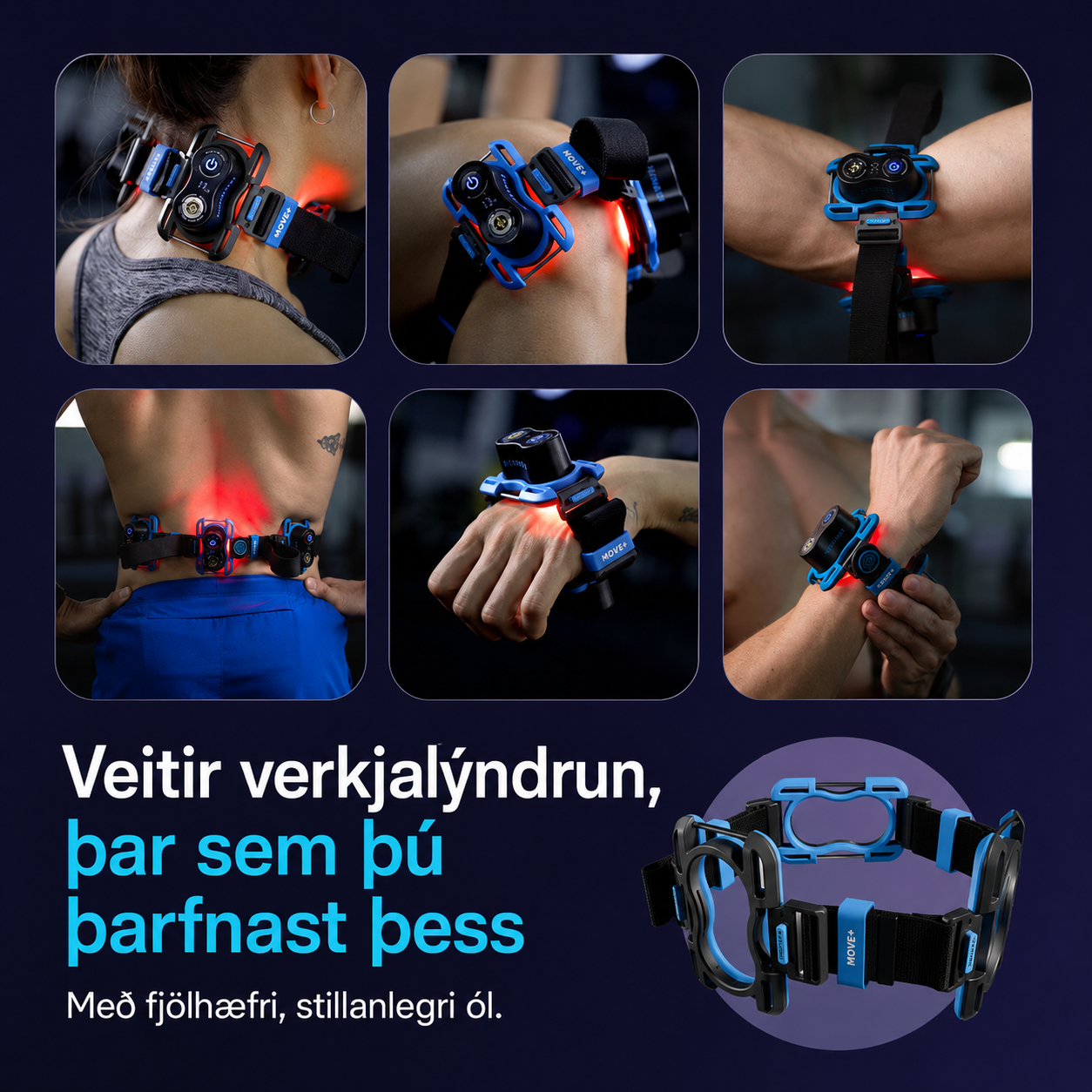 MOVE+ LED-ljós og leysir