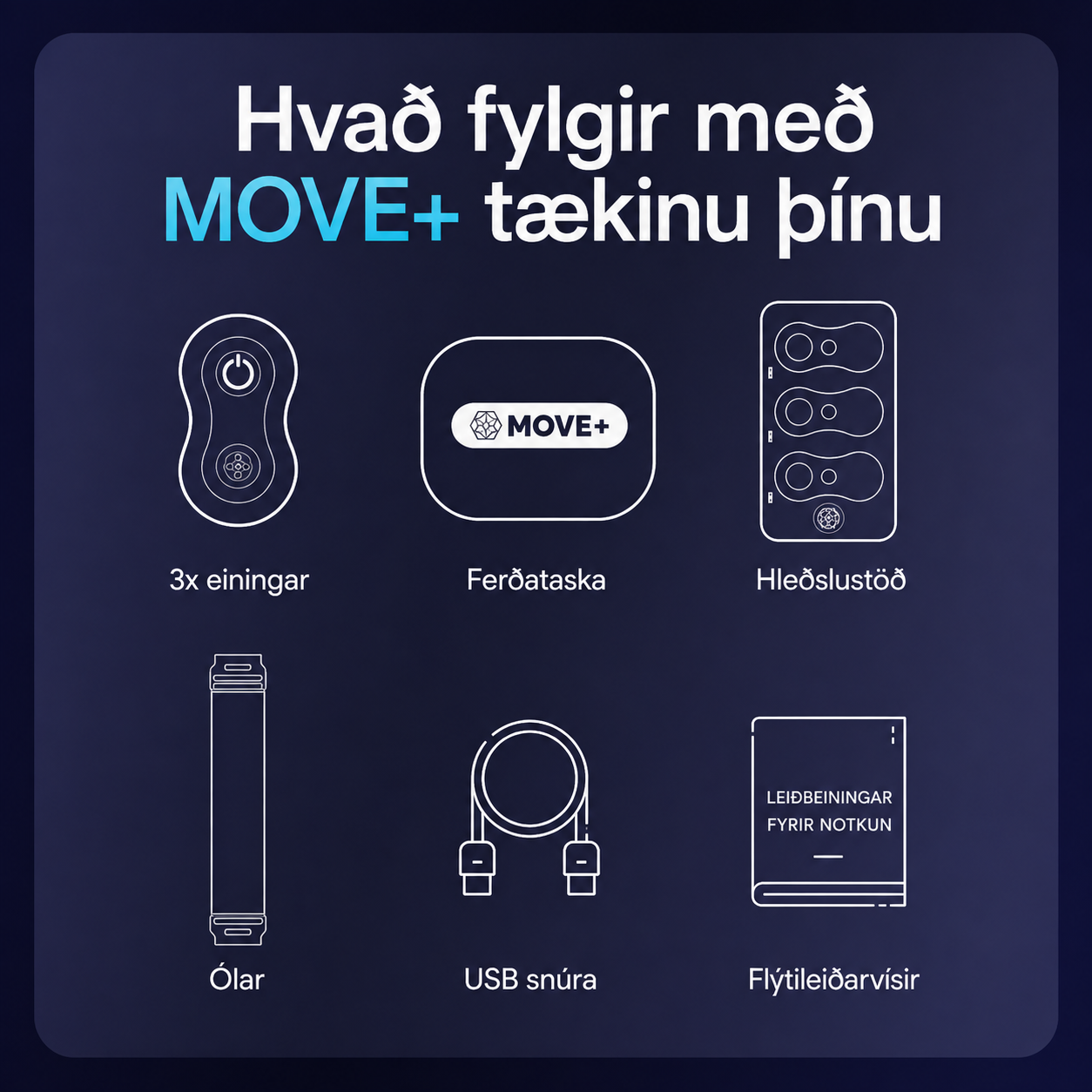 MOVE+ LED-ljós og leysir
